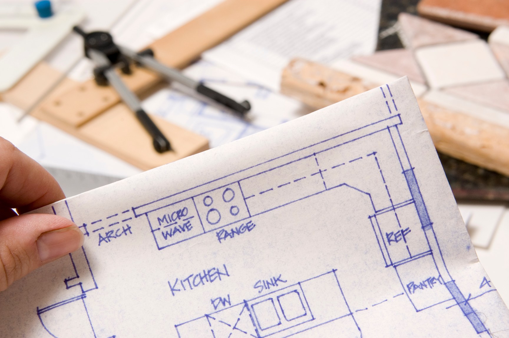 Kitchen remodel blueprint and design plan